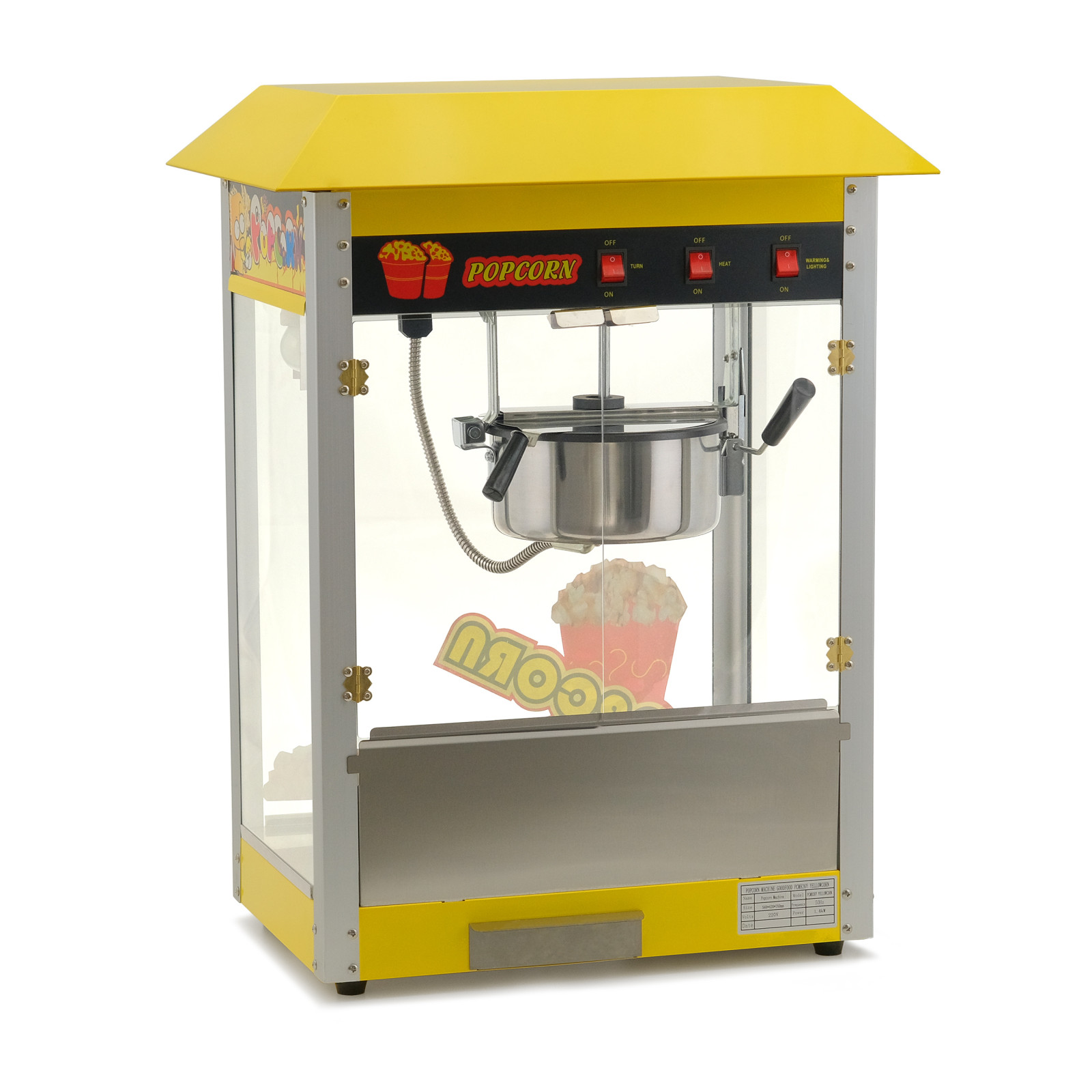 Аппарат для приготовления попкорна GoodFood PCM-826Y YELLOW CORN - 2