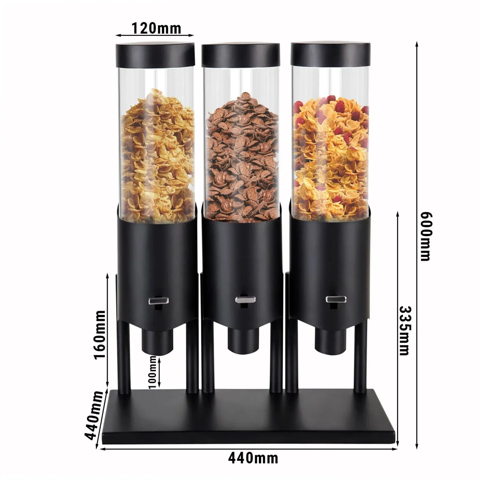 Диспенсер для мюсли - тройной Ø 12 cm GGM Gastro MUSPDRG3