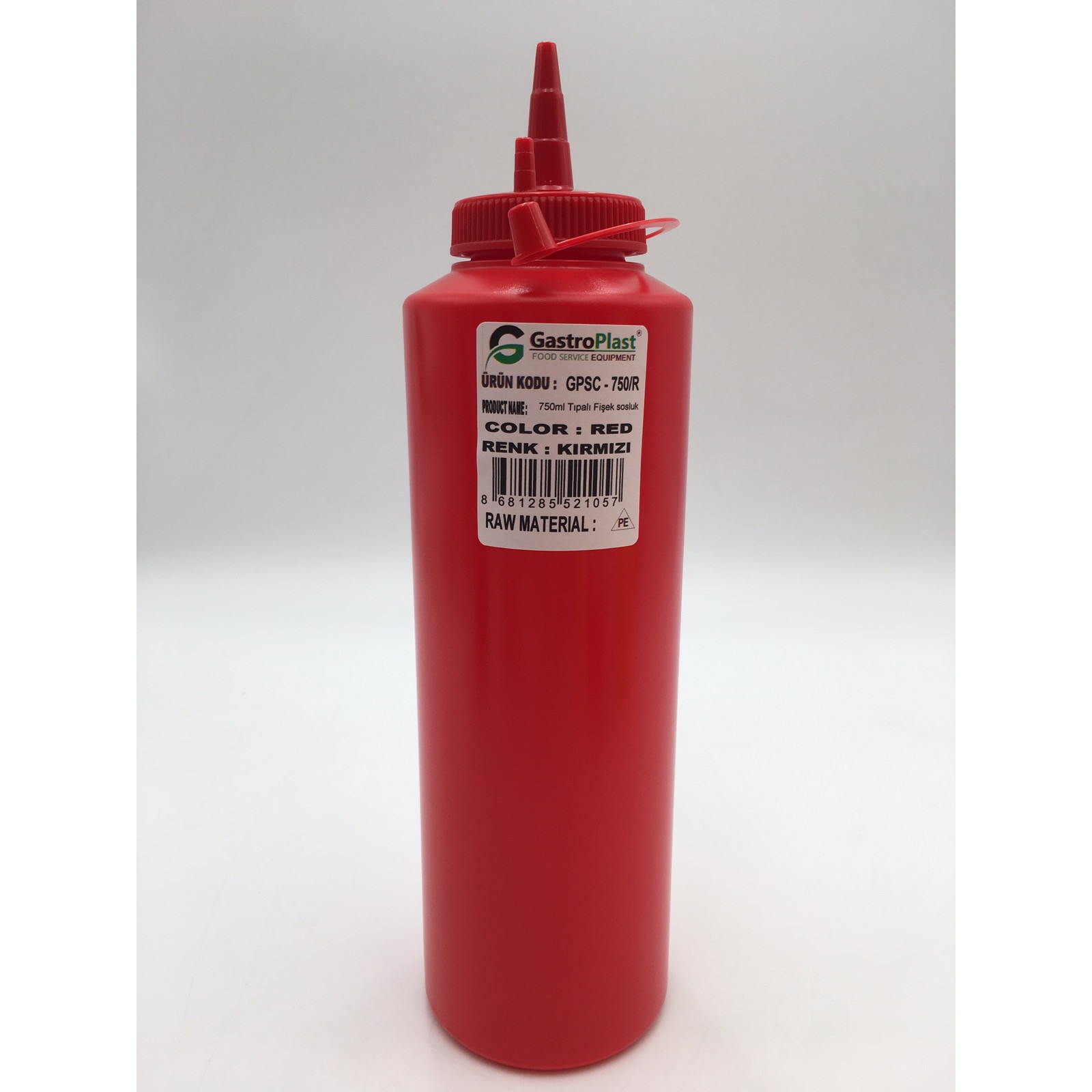 Диспенсер для соусів 750 мл. (червоний) GPSC--00750R Gastro Plast PE Червоний, з ковпачком