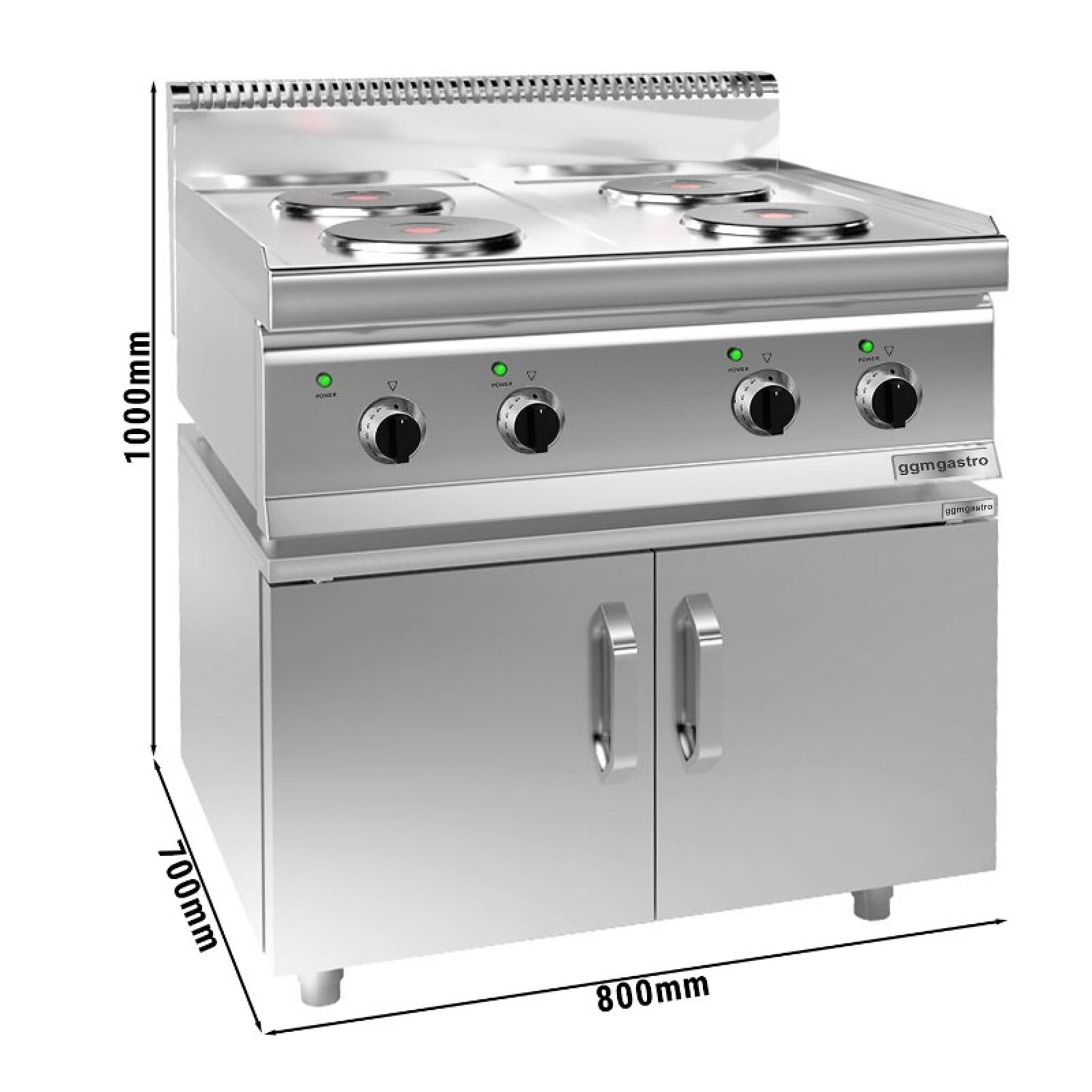 Электрическая плита с подставкой GGM Gastro EHK800-E#UBK800-E