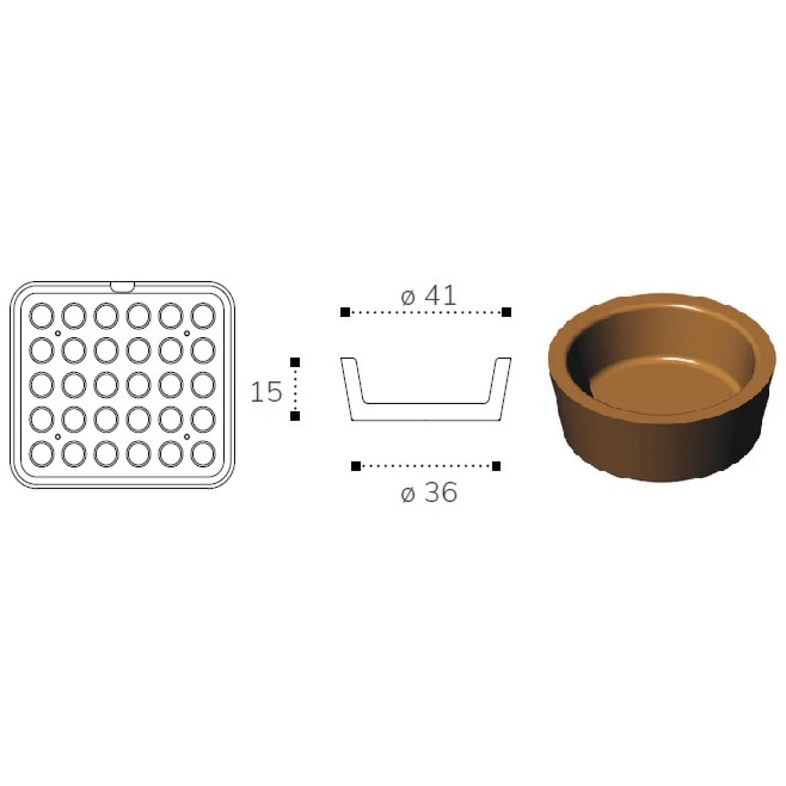 Форма для тарталеток Pavoni Plate 52