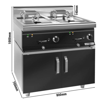 Фритюрниця електрична з підставкою GGM Gastro EFK873H-10+10ND#GK866T
