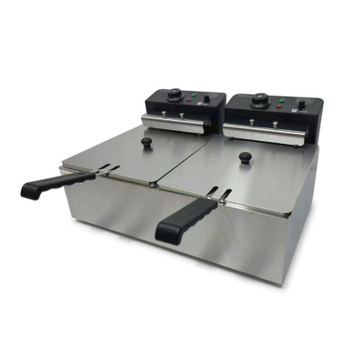 Фритюрница двойная электрическая профессиональная GoodFood  EF66 BLACK