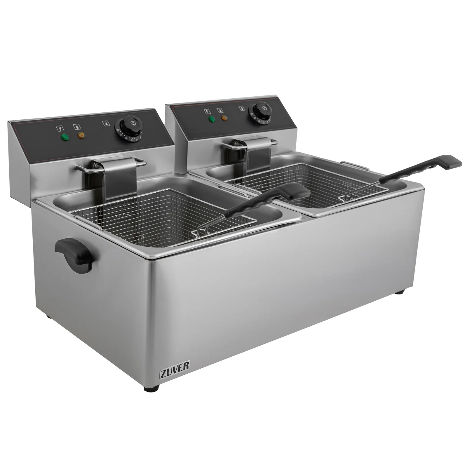 Фритюрниця професійна двопостова ZUVER Bavaria 2X11 Handle з ручками в гастроємностях та корпусі 7000W із захистом від перегріву