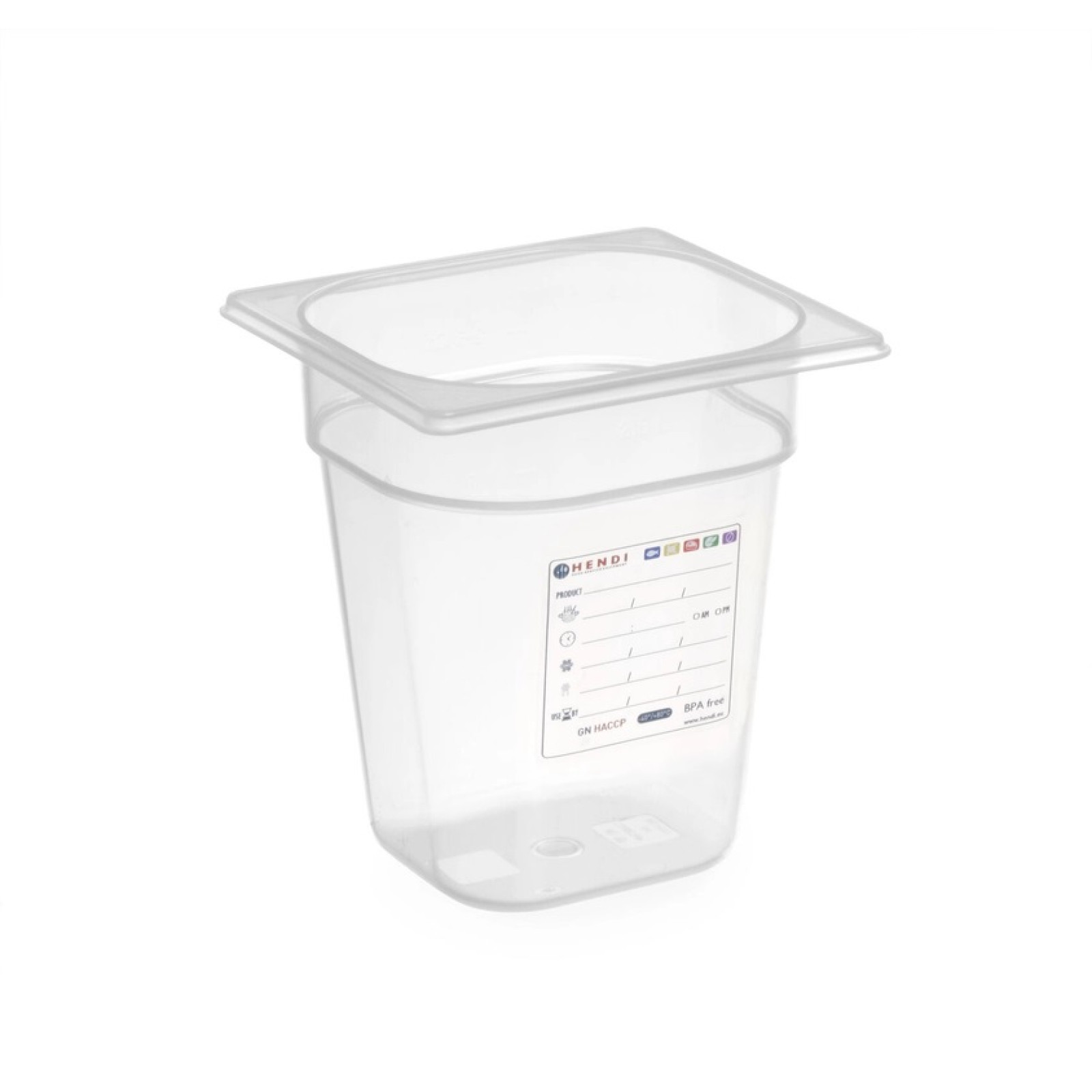 Гастроємність HACCP із поліпропілену GN 1/6 (H)65 мм 880487 Hendi PP (Polypropylene)