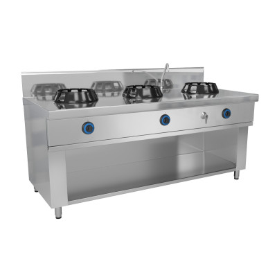 Газова плита Вок - з 3 конфорками - 42 кВт GGM Gastro GWHN1578