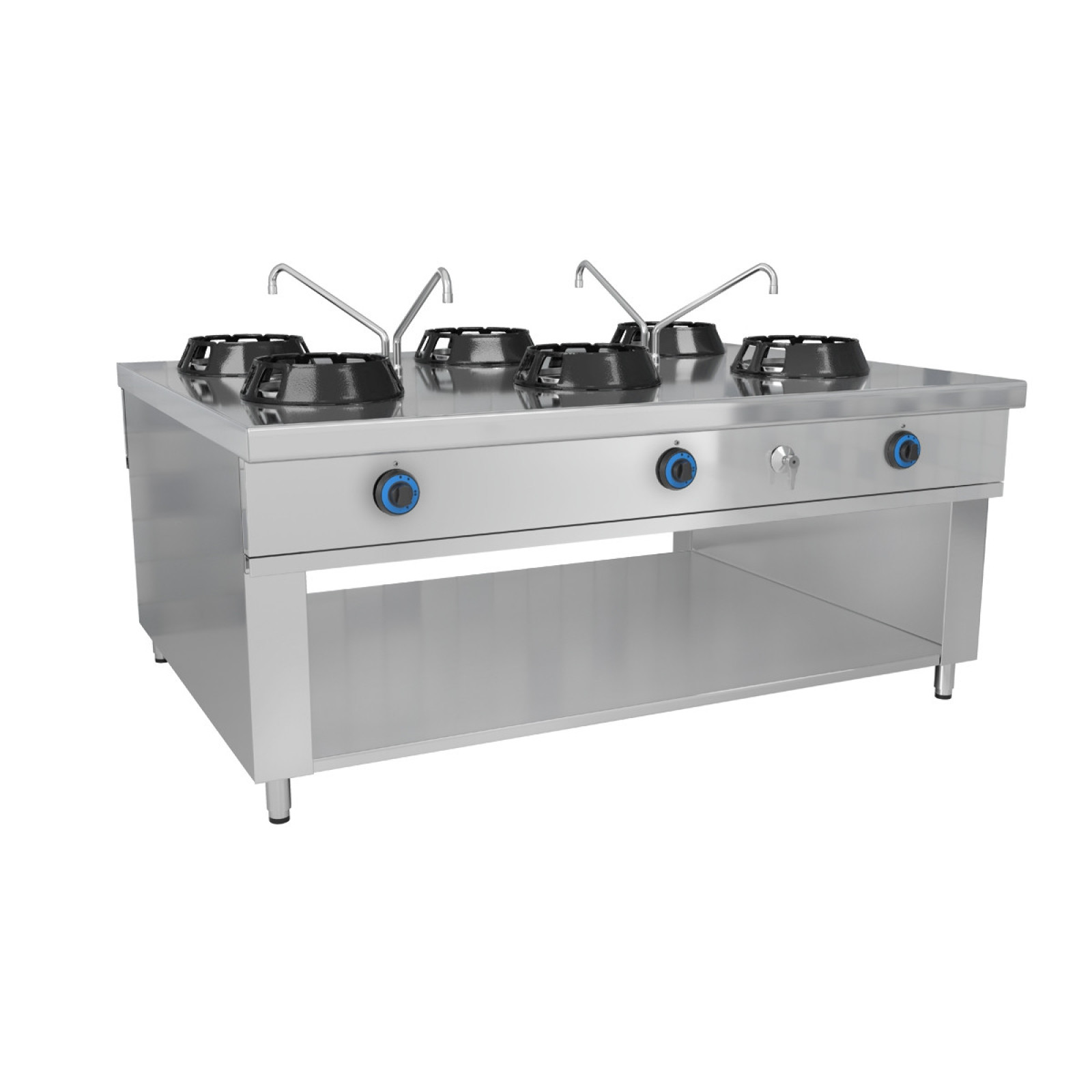 Газовая плита Вок - с 6 конфорками - 84 кВт GGM Gastro GWHN1518