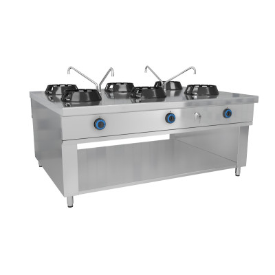 Газовая плита Вок - с 6 конфорками - 84 кВт GGM Gastro GWHN1518