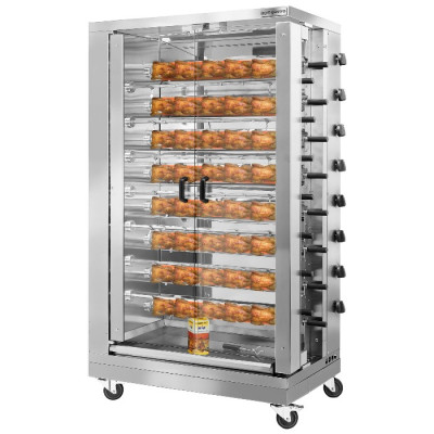 Газовый гриль для кур - 47,2 кВт - с 15 вертелами для приготовления 90 тушек курицы GGM Gastro GM1590F