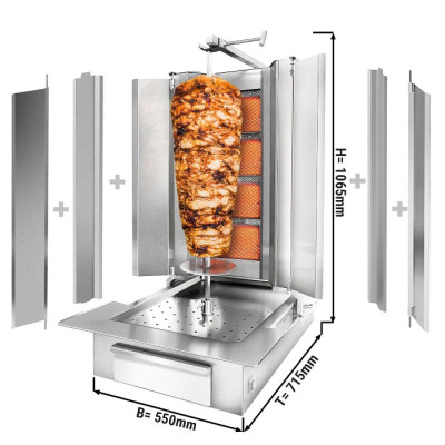 Гриль для шаурмы (4 горелки/макс. 60 кг) GGM Gastro DUK4-FR-SB-N