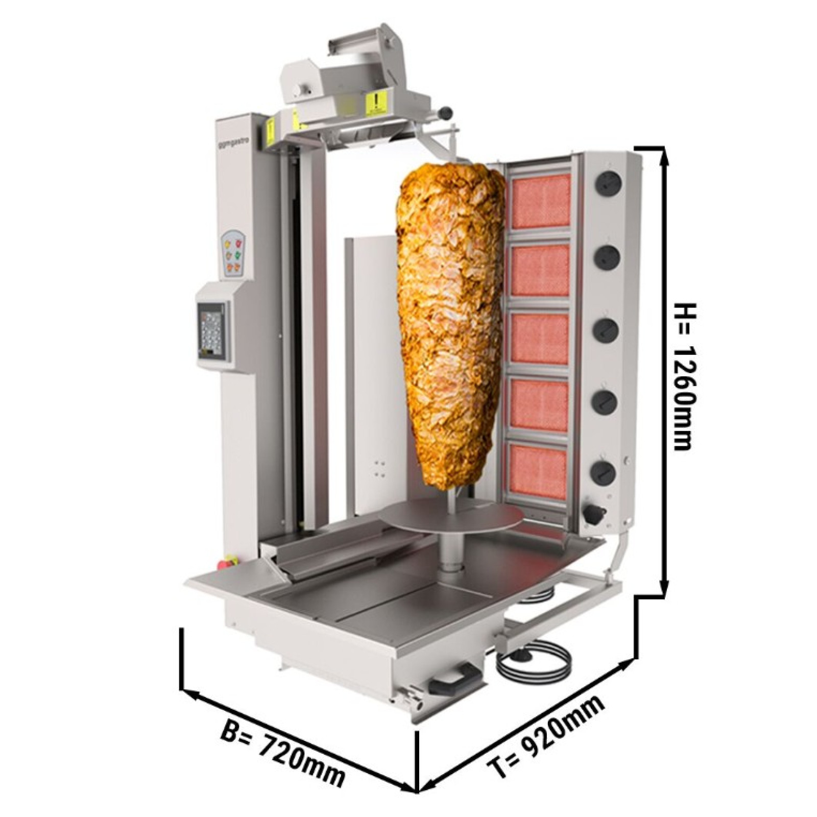 Гриль для шаурмы газовый GGM Gastro DRAT120