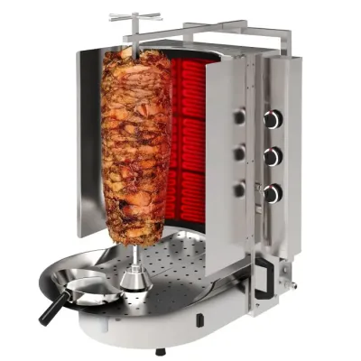 Гриль  для шаурмы с жаропрочным стеклом Robax - 6 горелок, мак. 60 кг  GGM Gastro DUI6R