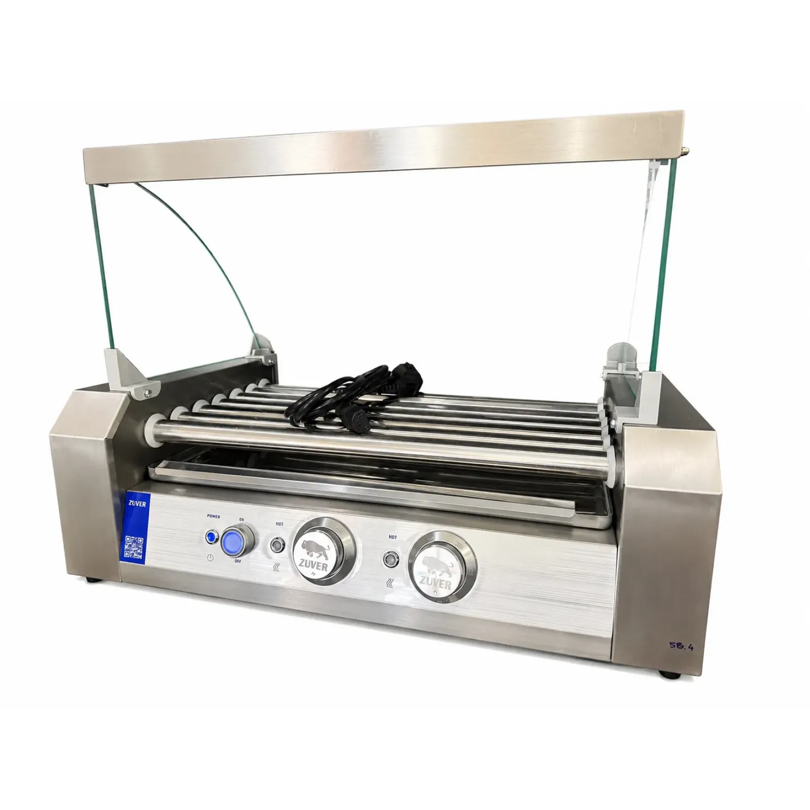 Гриль роликовый ZUVER Berlin Lux R2-7G с защитным стеклом 1050W