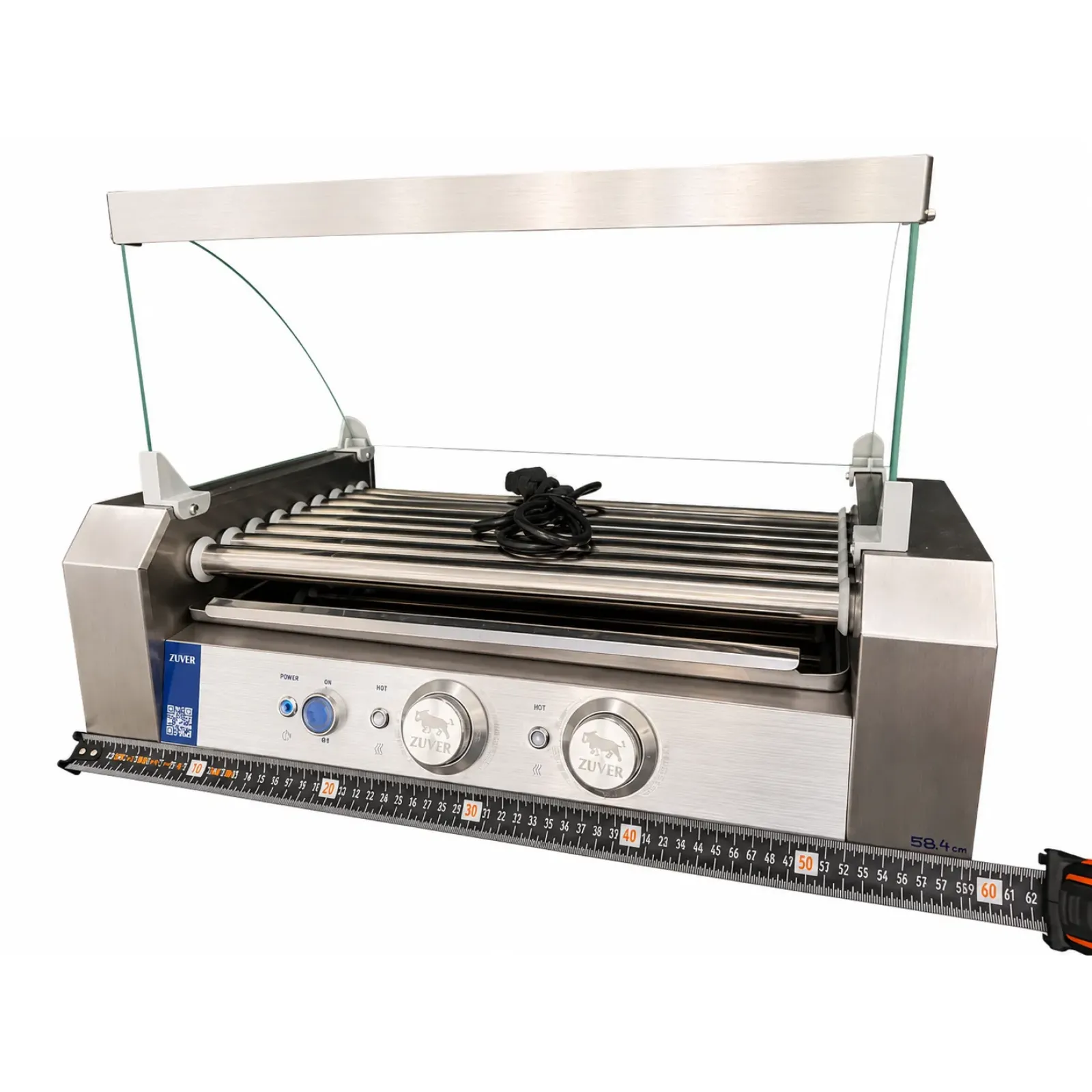 Гриль роликовый ZUVER Berlin Lux R2-9G с защитным стеклом 1350W