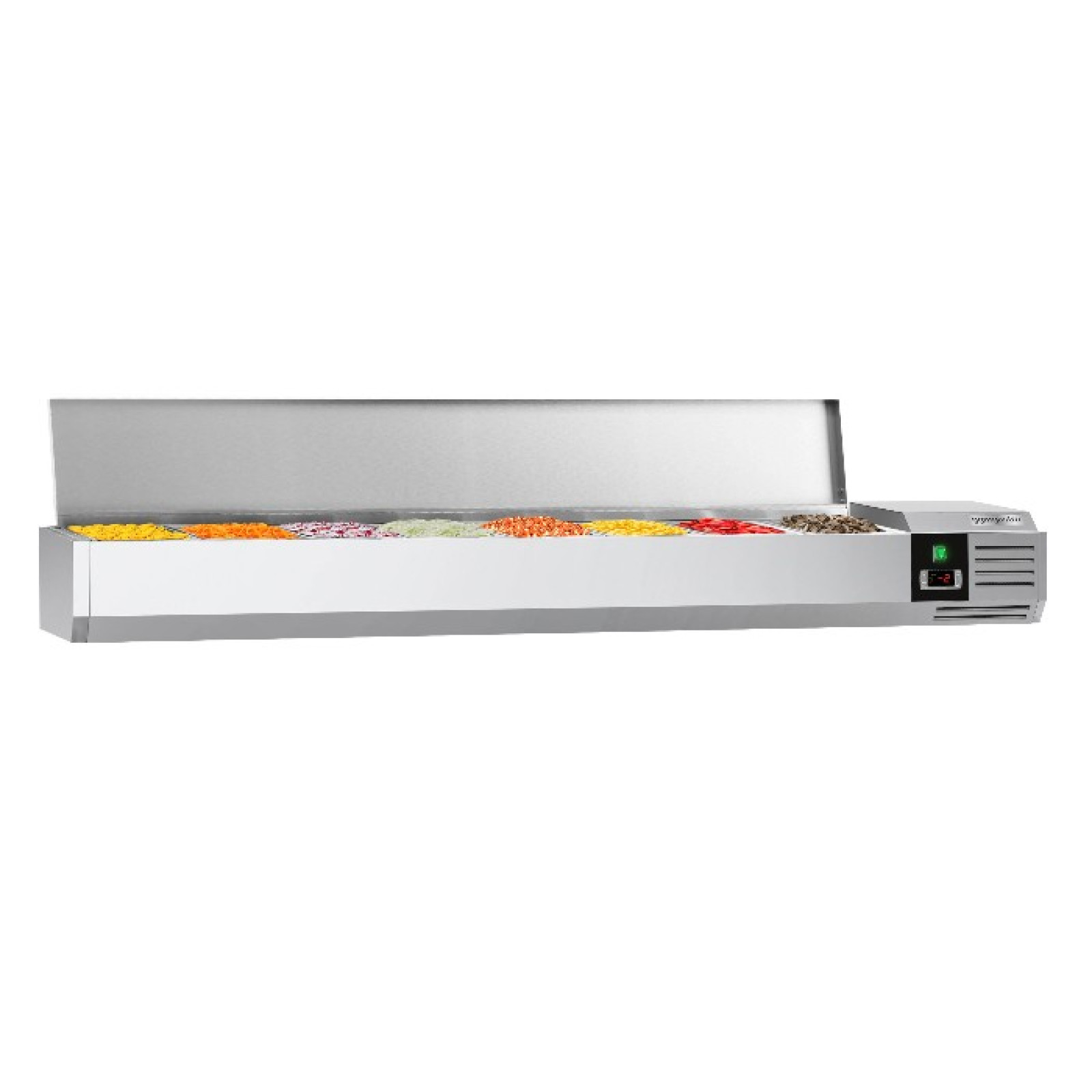 Холодильна вітрина 1800x395мм - 8x GN 1/3 PREMIUM GGM Gastro AGG184END