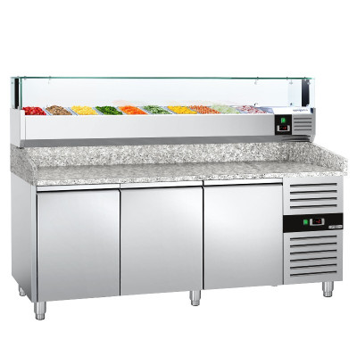 Холодильный стол для пиццы 2,0 x 0,8 m GGM Gastro POS208ND#AGS203LND