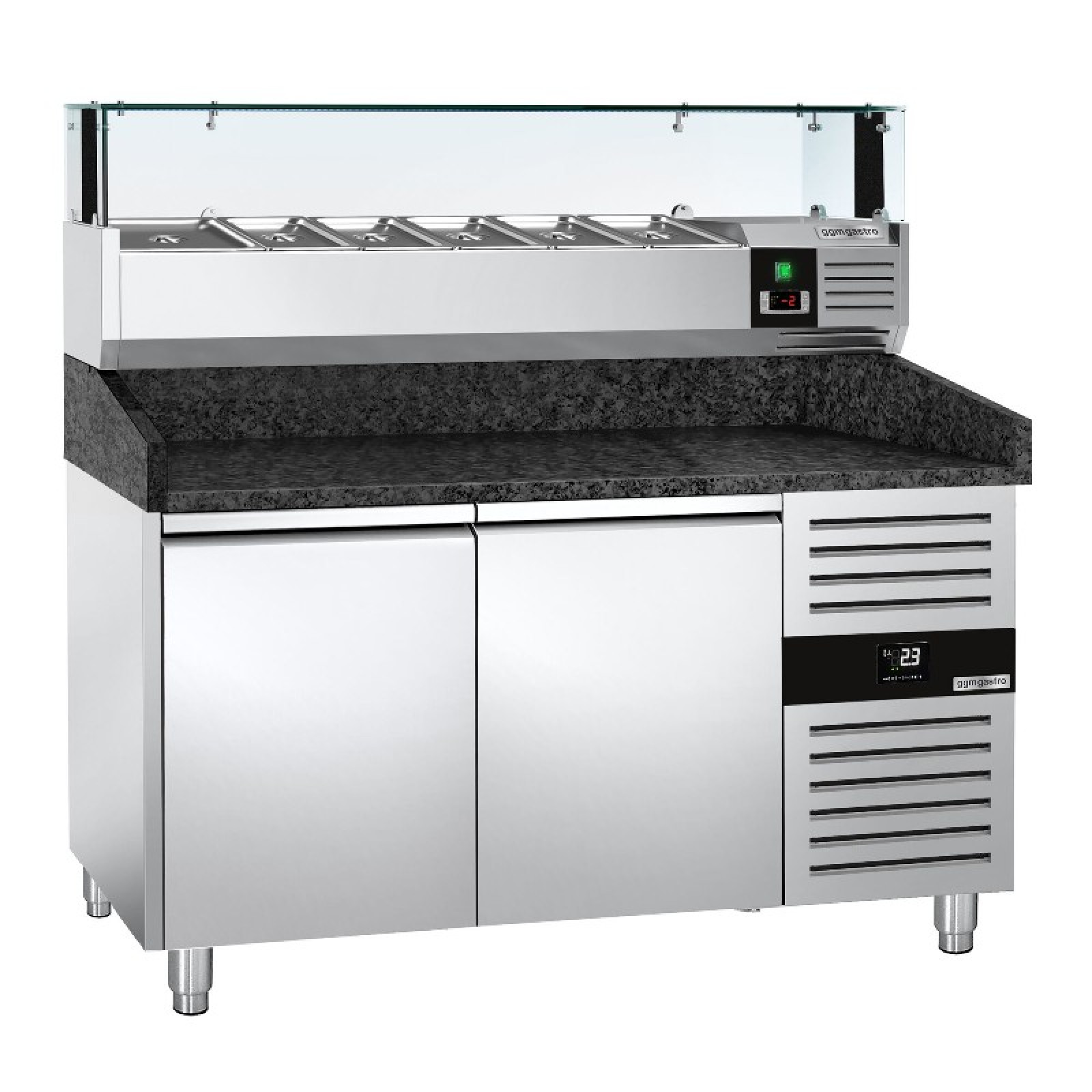 Холодильный стол для пиццы PREMIUM GGM Gastro POS158SG#AGS154LND