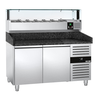 Холодильный стол для пиццы PREMIUM GGM Gastro POS158SG#AGS154LND