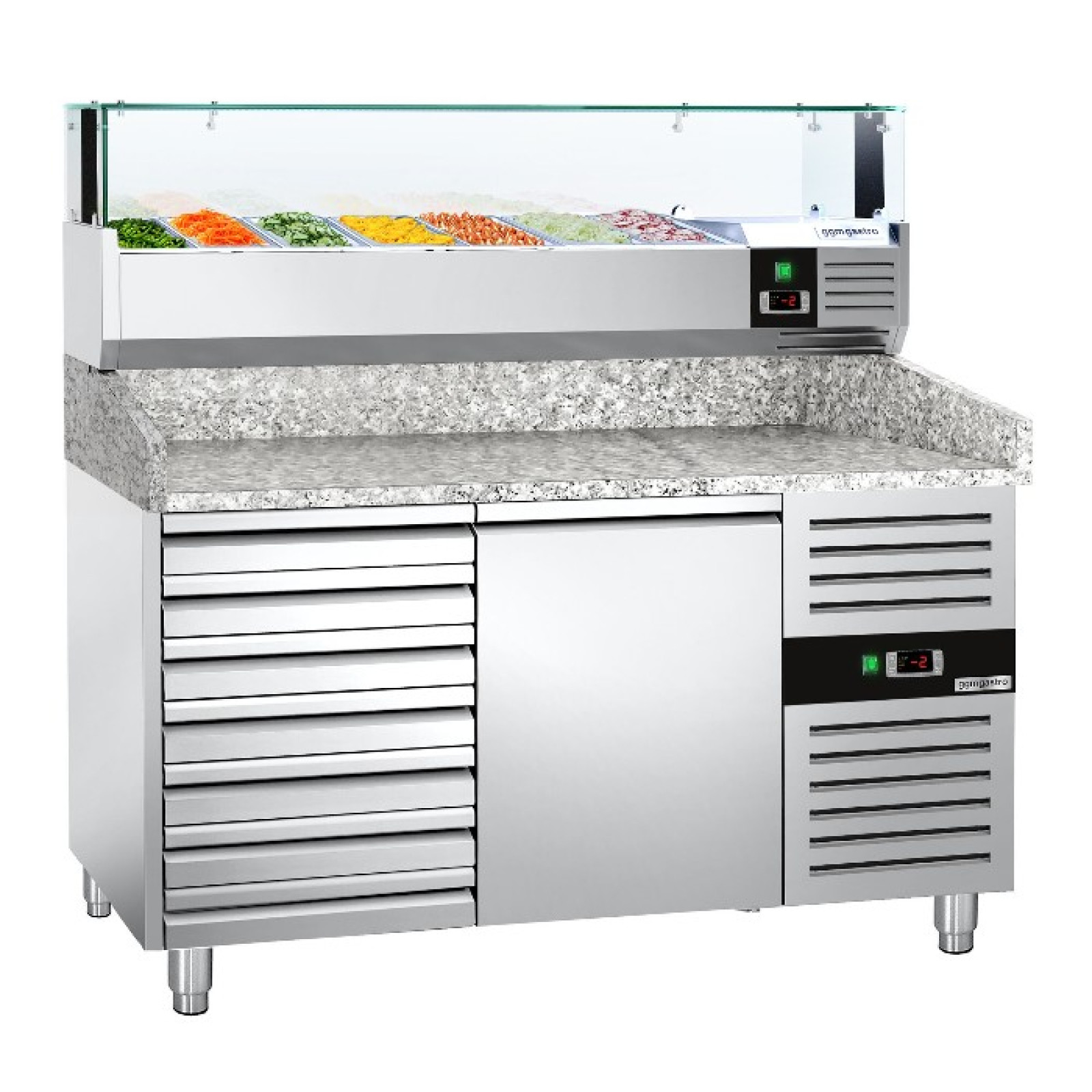 Холодильный стол для пиццы PREMIUM GGM Gastro POS158SND#AGS153LND