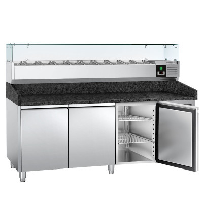Холодильный стол для пиццы PREMIUM GGM Gastro POS208SG#AGG203ND