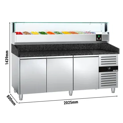 Холодильный стол для пиццы PREMIUM GGM Gastro POS208SG#AGS203LND