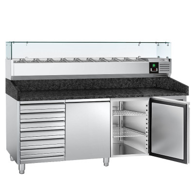 Холодильный стол для пиццы PREMIUM GGM Gastro POS208SSG#AGG203ND