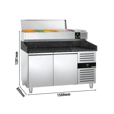 Холодильний стіл для піци з настільною вітриною PREMIUM - 1,5 x 0,8 m GGM Gastro POS158SG#AGG153END