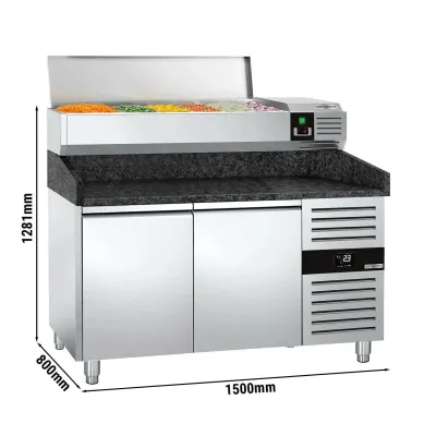Холодильний стіл для піци з настільною вітриною PREMIUM - 1,5 x 0,8 m GGM Gastro POS158SG#AGG154END