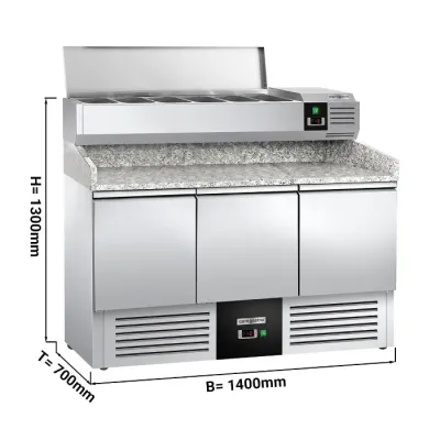 Холодильний стіл для піци з вітриною PREMIUM 1,4 x 0,7 м GGM Gastro POG147ND#AGG143END