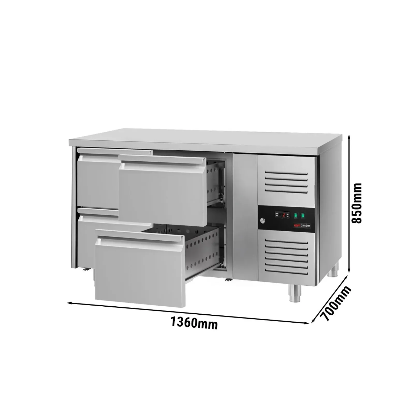 Холодильный стол  ЕСО- 1,36 x 0,7 m 2 двери  GGM Gastro KTS147ND#4S