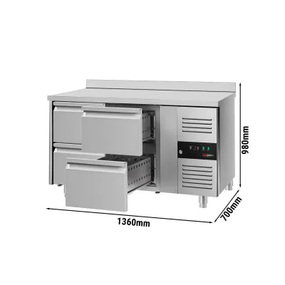 Холодильный стол ЕСО - 1,36 x 0,7 m 4 выдвиж.секции GGM Gastro KTS147AND#4S