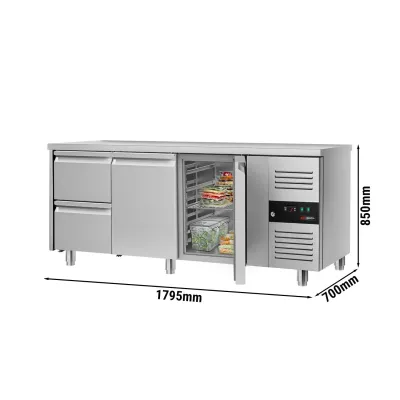 Холодильный стол  ЕСО - 1,8 x 0,7 m 2 выдвиж.секции GGM Gastro KTS187ND#2T#2S