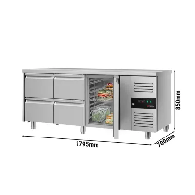 Холодильный стол ЕСО - 1,8 x 0,7 m 4 выдвиж.секции GGM Gastro KTS187ND#1T#4S