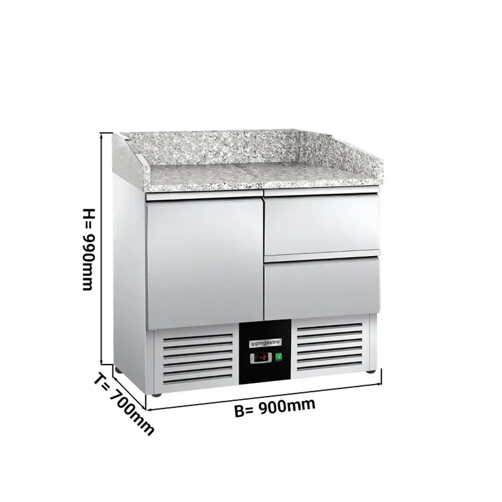 Холодильный стол с бортом PREMIUM - 0,9 x 0,7 m GGM Gastro POG97ND#SBG1212
