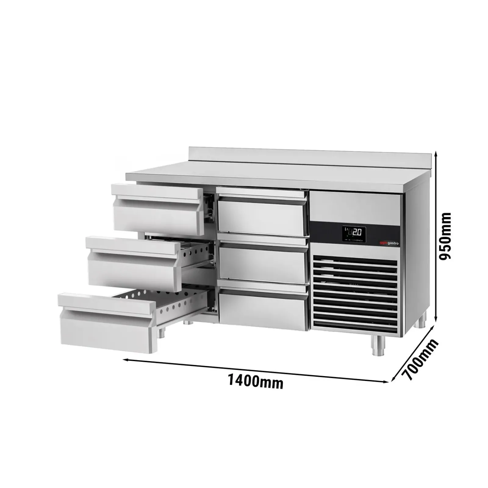 Холодильний стіл PREMIUM 1.4 x 0.7 m GGM Gastro KTF147AND-EF#6S