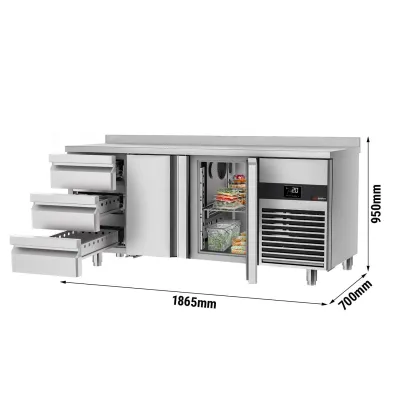 Холодильный стол PREMIUM - 1.86 x 0.7 m GGM Gastro KTF187AND-EF#2T#3S