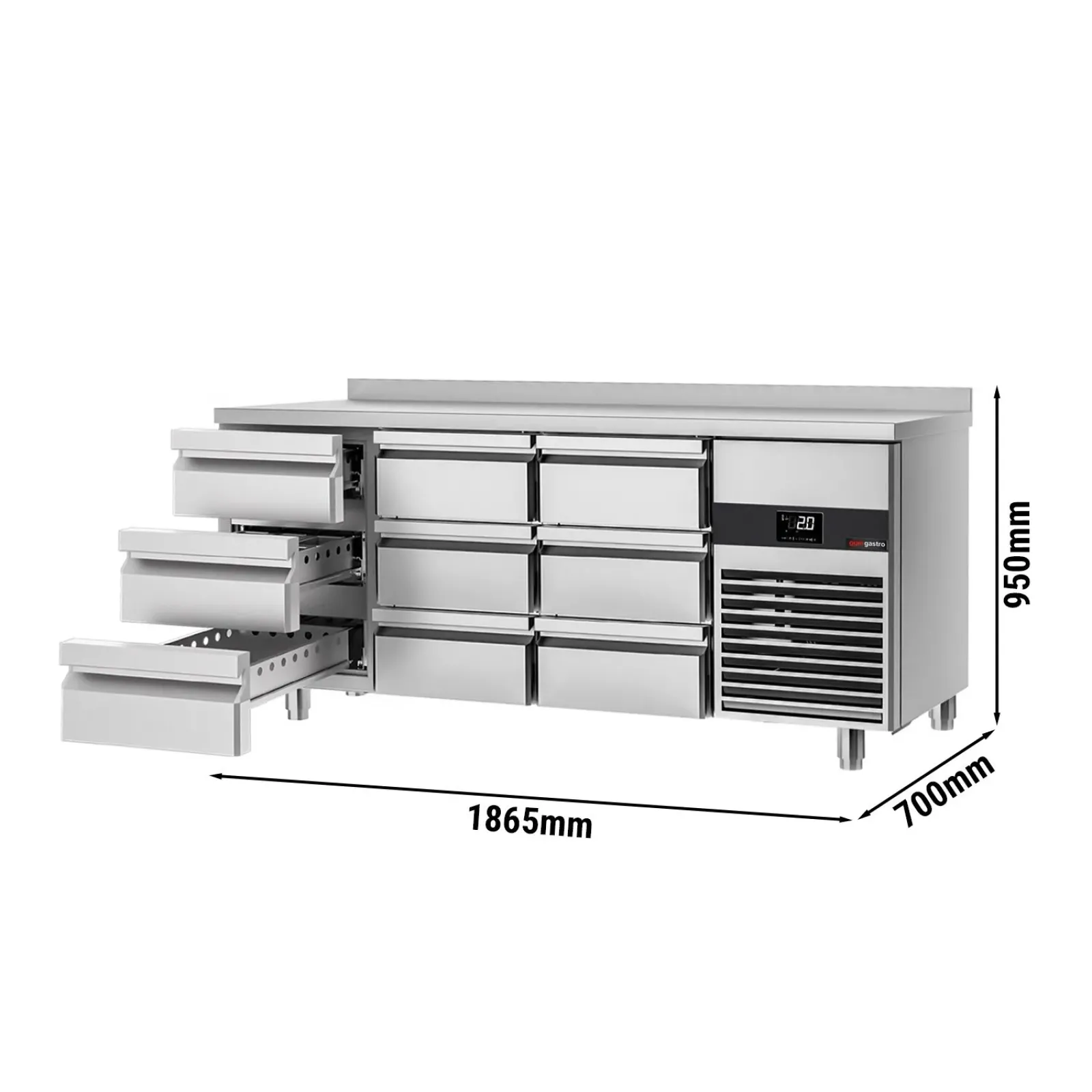 Холодильный стол PREMIUM - 1.86 x 0.7 m GGM Gastro KTF187AND-EF#9S