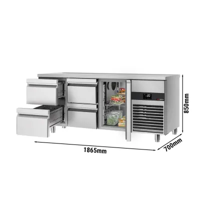 Холодильный стол PREMIUM - 1.86 x 0.7 m GGM Gastro KTF187ND-EF#1T#4S