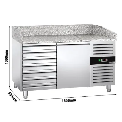 Холодильный стол с бортом  для пиццы PREMIUM - 1,5 x 0,8 m GGM Gastro POS158SND