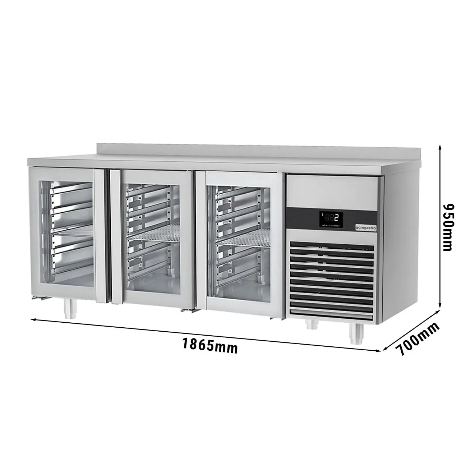 Холодильный стол с бортом PREMIUM - 1,86 x 0,7 м GGM Gastro KTF187AND-EF#3G