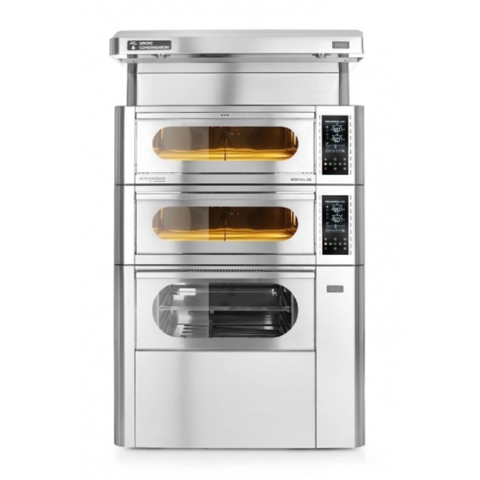 Конвекционная печь Hendi 1F201500 Primafood Genius 44 с конденсационной вытяжкой и ростовой камерой, цифровым управлением, Prismafood, 400V/8300W, 1290x1160x(H)2110mm