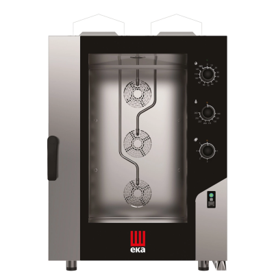 Конвекционно-паровая газовая духовка Millennial Smart Bakery, 10x 600x400mm - электромеханическое управление, Tecnoeka, 18kW, 850x1041x(H)1231mm MKF1064GS Hendi Podwójne szkło szyby;