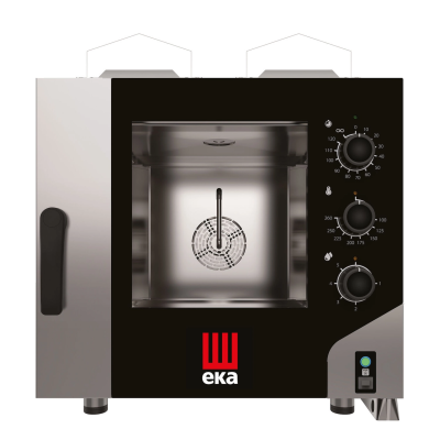 Конвекционно-паровая газовая духовка Millennial Smart Gastro, 5x GN 1/1 - электромеханическое управление, Tecnoeka, 9,3 кВт, 730x855x(H)801 мм MKF511GS Hendi Double pane glass;18/0 Stainless steel