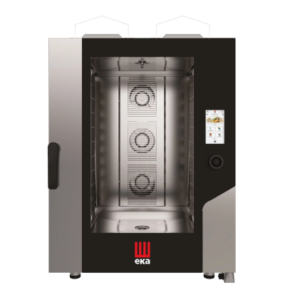 Конвекционно-паровая газовая печь Millennial Touch Screen Bakery с системой очистки, 10x 600x400mm - электронное управление, Tecnoeka, 18 kW, 850x1035x(H)1230mm MKF1064GTS Hendi Podwójne szkło szyby;Stal nierdzewna