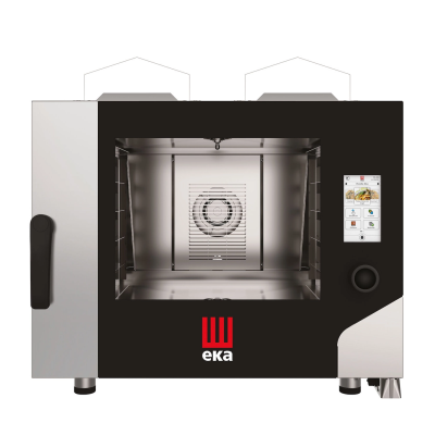 Конвекционно-паровая газовая печь Millennial Touch Screen Bakery с системой очистки, 4x 600x400мм - электронное управление, Tecnoeka, 9,3кВт, 850x1035x(H)800мм MKF464GTS Hendi Double pane 8