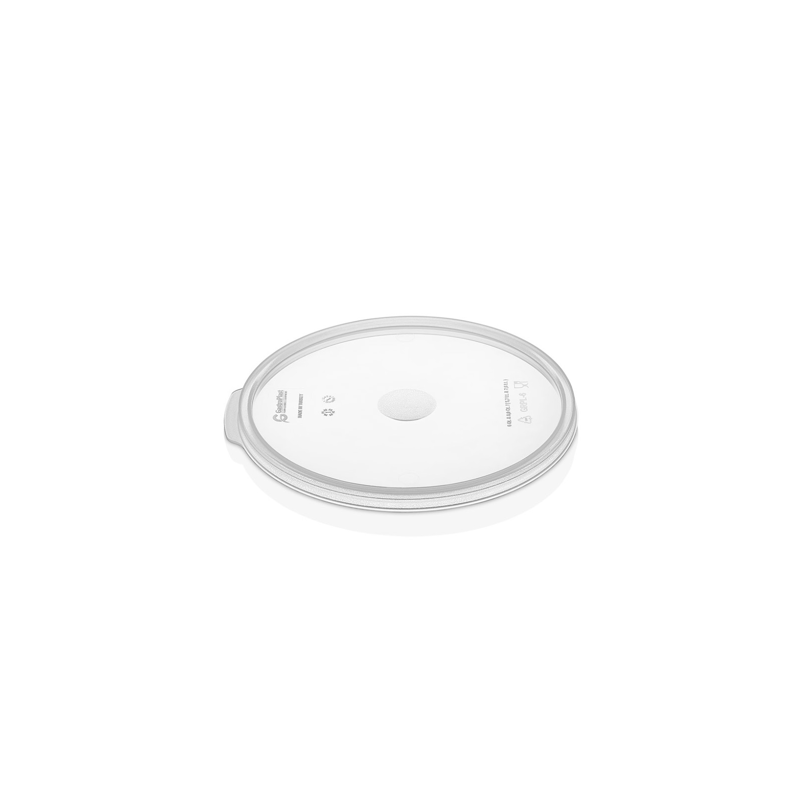 Крышка для круглого контейнера из поликарбоната 6л и 7,5л GRPL--006 Gastro Plast PC Прозрачный