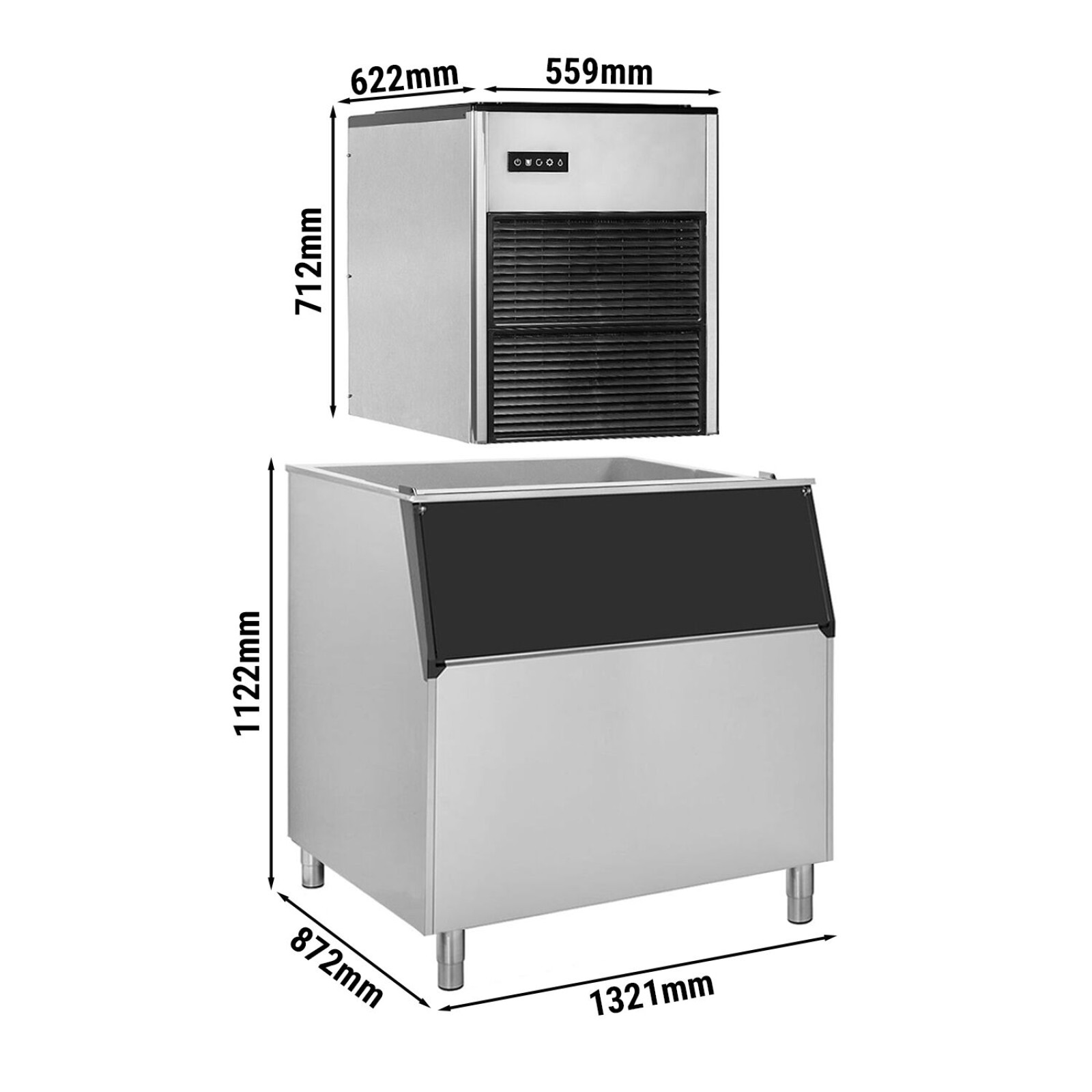 Льодогенератор - 335 кг/ 24 год GGM Gastro EWMI335#EVI500F