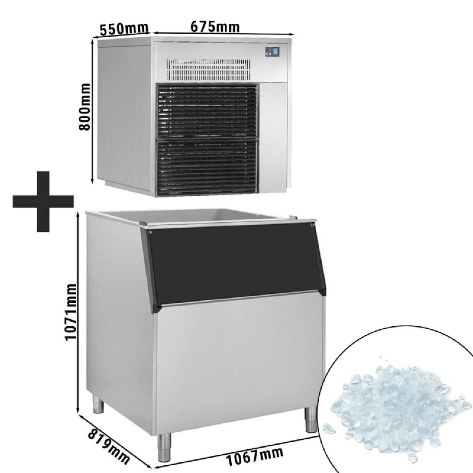 Льодогенератор - 565 кг / 24 ч GGM Gastro FEI565#EVI350F