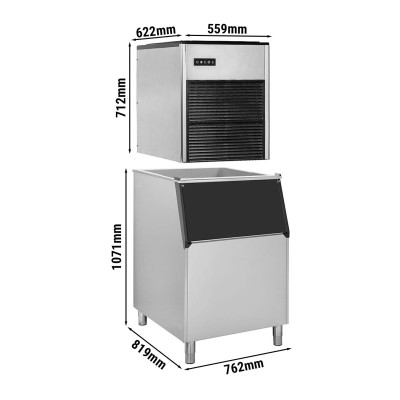 Льдогенератор кубиков льда - 335 кг/ 24 GGM Gastro WMI335#EVI200F