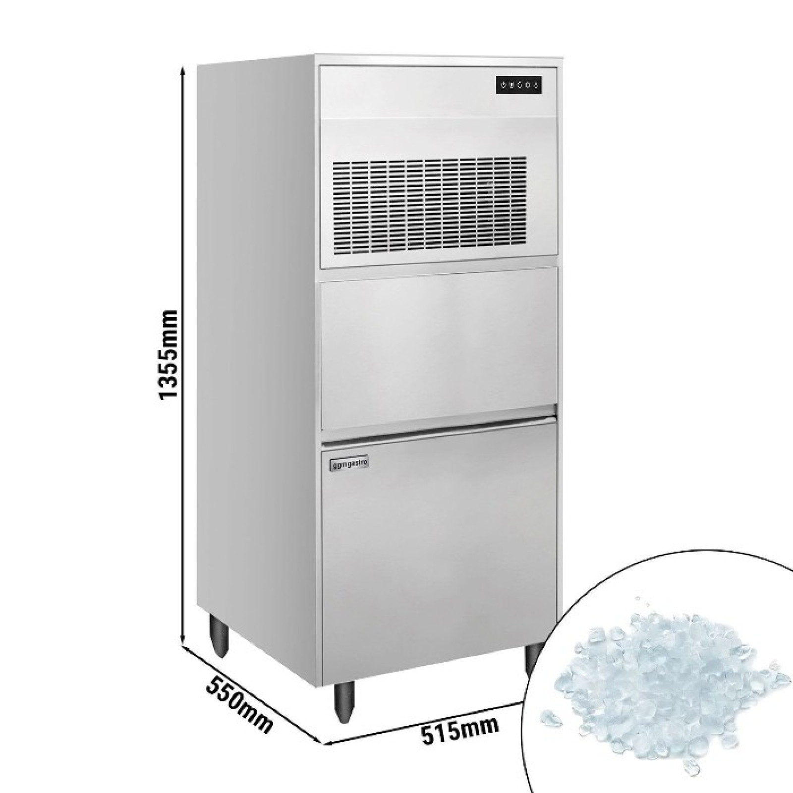 Льдогенератор чешуйчатого льда 135 кг / 24 ч GGM Gastro FEI135N